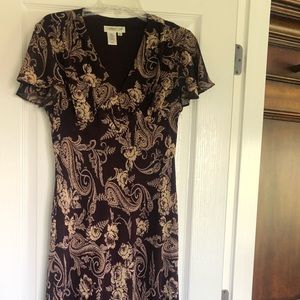 Beautiful Wine colored dress with gold accents